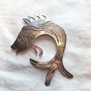 925 Silver Brooch. Indigenous Pacfic Northwest Style. Handmade.